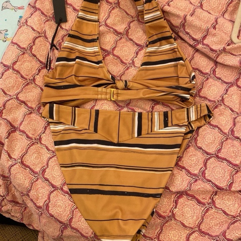 Striped Gold Bikini- House of Harlow x Revolve